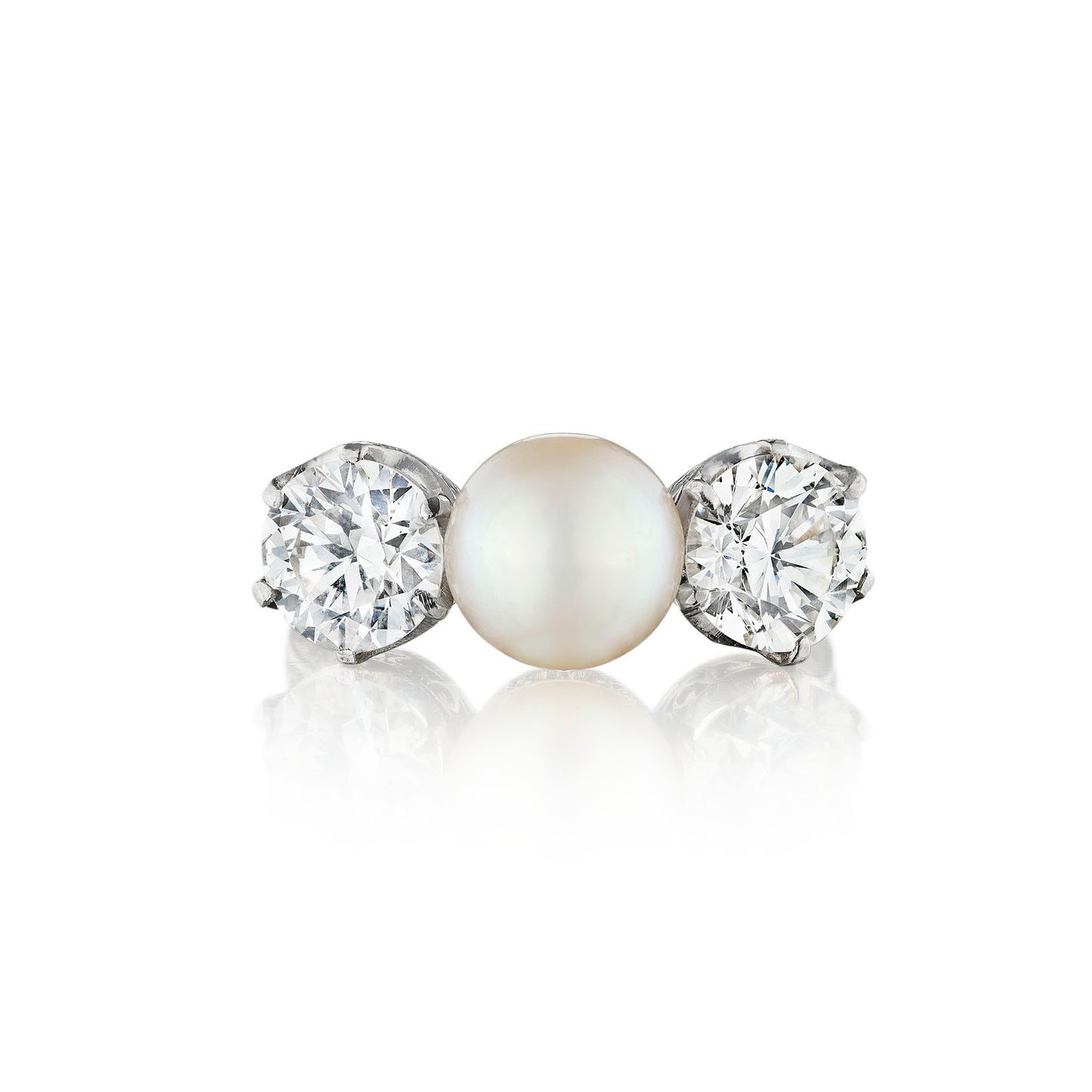 Macklowe Gallery Tiffany & Co. Natural Pearl and Diamond Ring