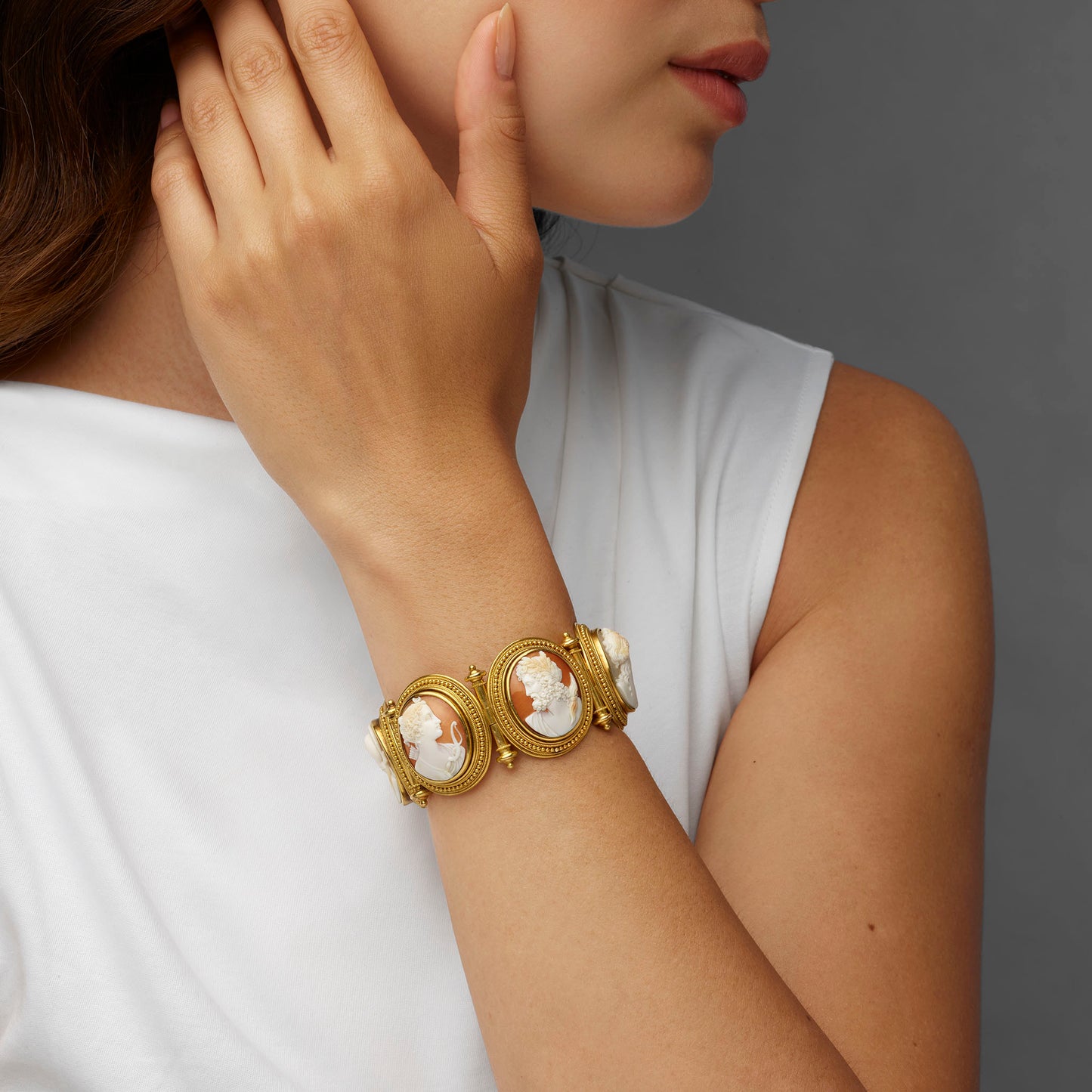 Macklowe Gallery Etruscan Revival Cameo Bracelet
