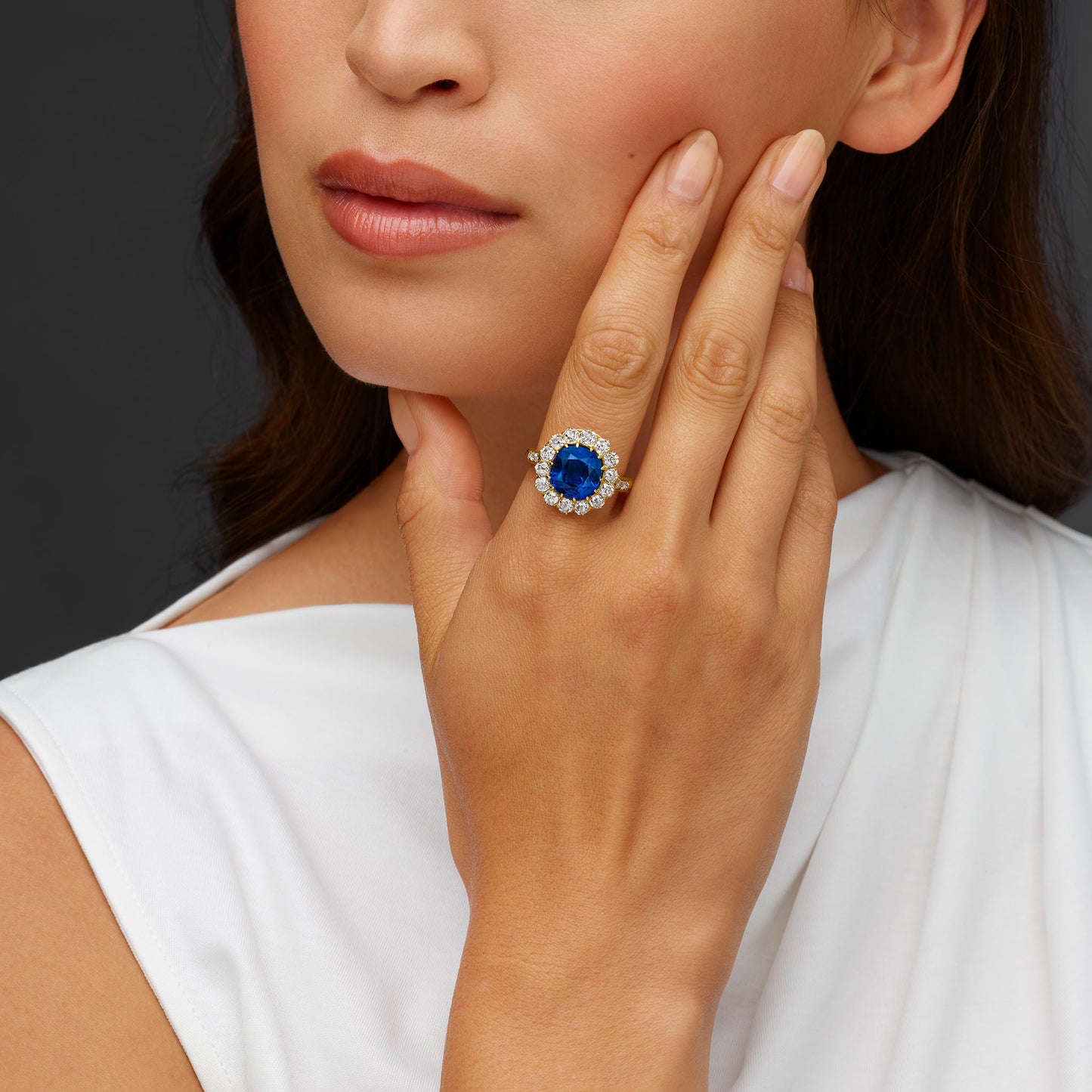 Macklowe Gallery Antique Burma No-Heat Sapphire Ring