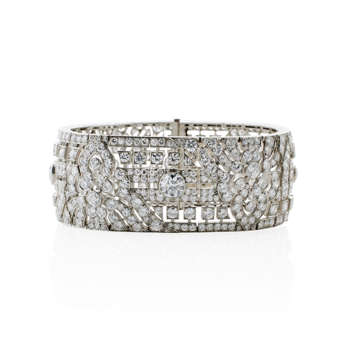 Macklowe Gallery Okrant et Davidonniez Diamond Wide Strap Bracelet