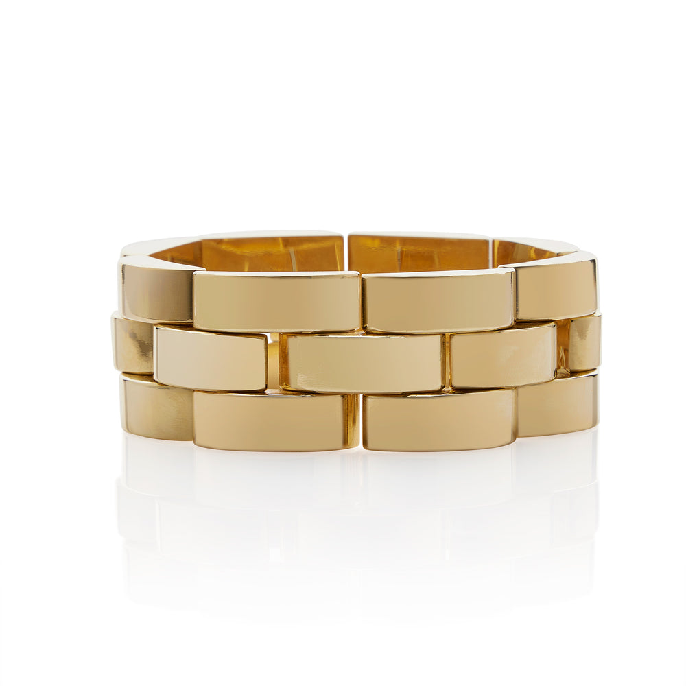 Macklowe Gallery Retro 18K Gold Tank Track Bracelet