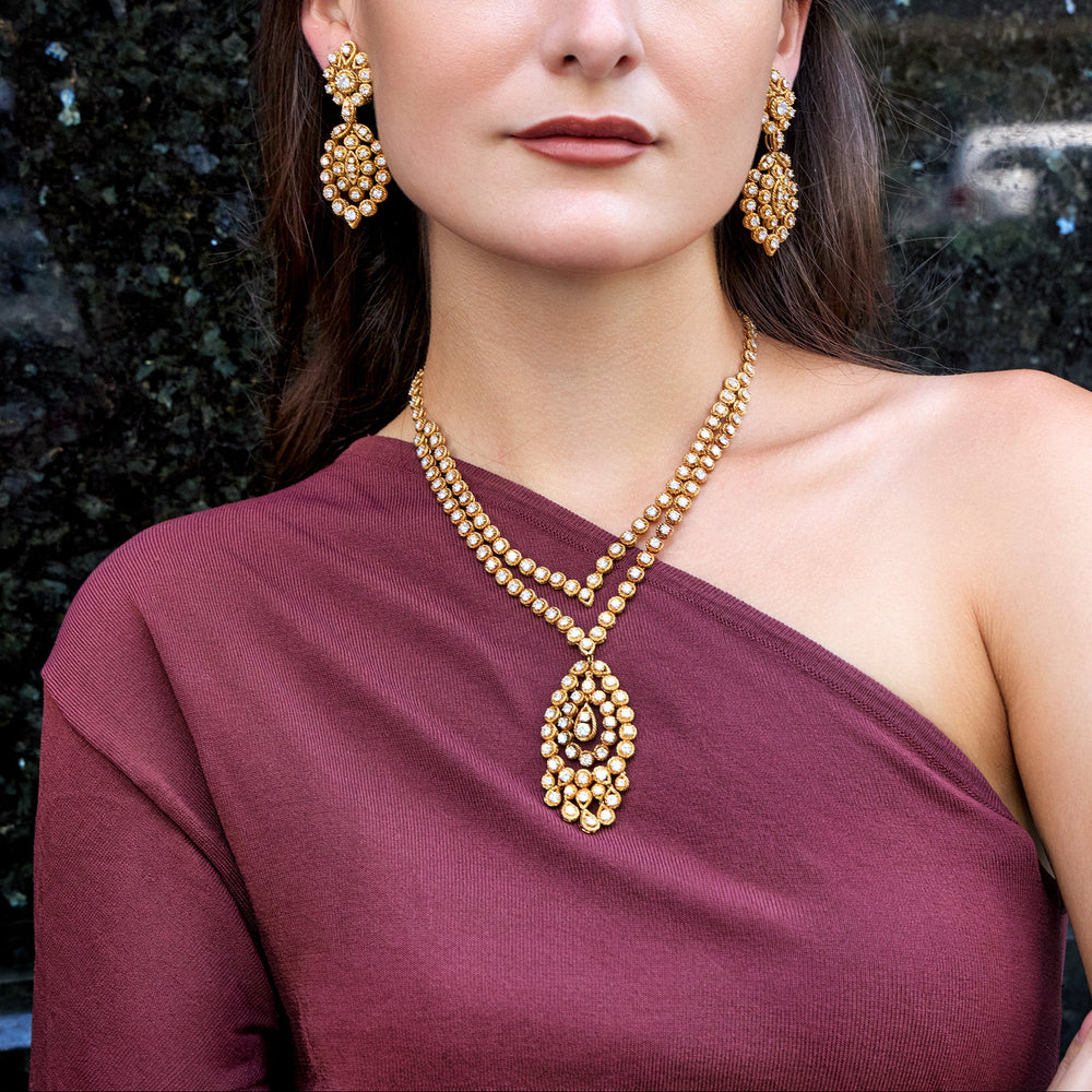 Macklowe Gallery Van Cleef & Arpels Indian-inspired Convertible Diamond Necklace and Pendant Earrings