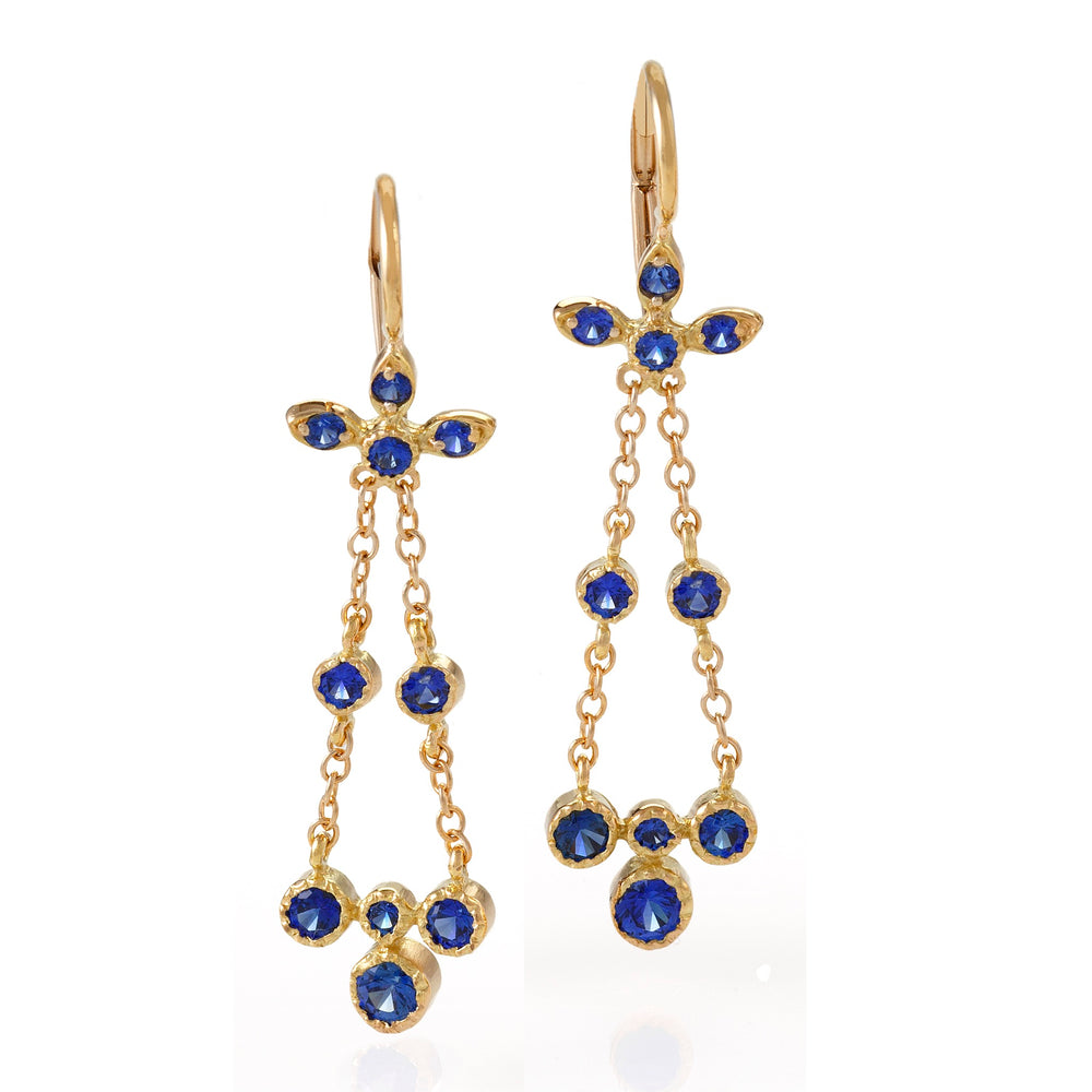 
                      
                        Macklowe Gallery Gold and Sapphire Flexible Drop Earrings
                      
                    