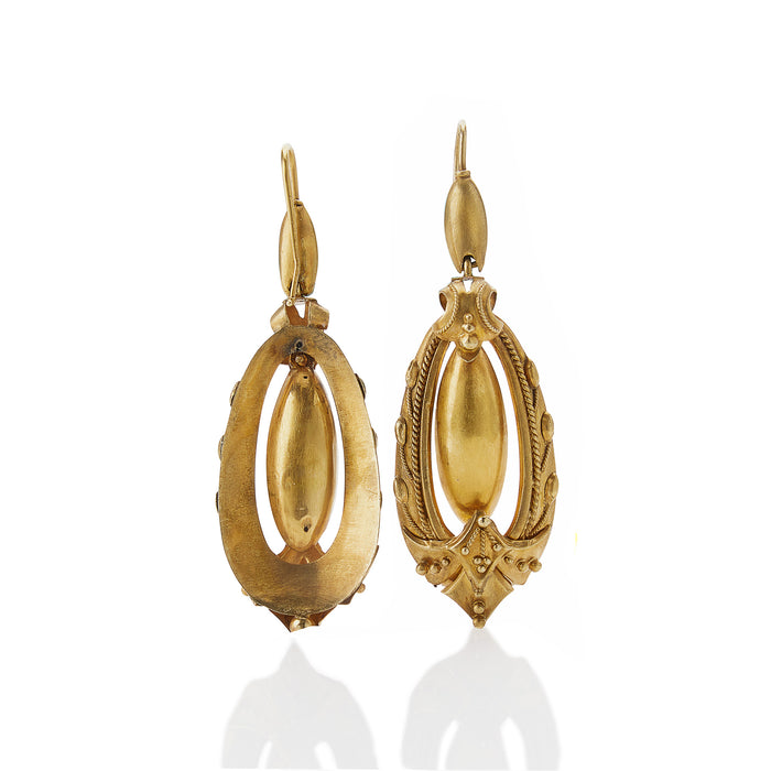 Macklowe Gallery Victorian 15K Gold Pendant Pendant Earrings