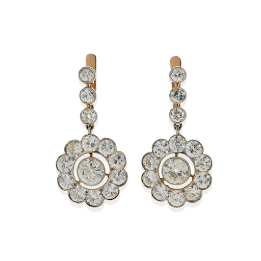 Macklowe Gallery Edwardian Diamond Pendant Earrings