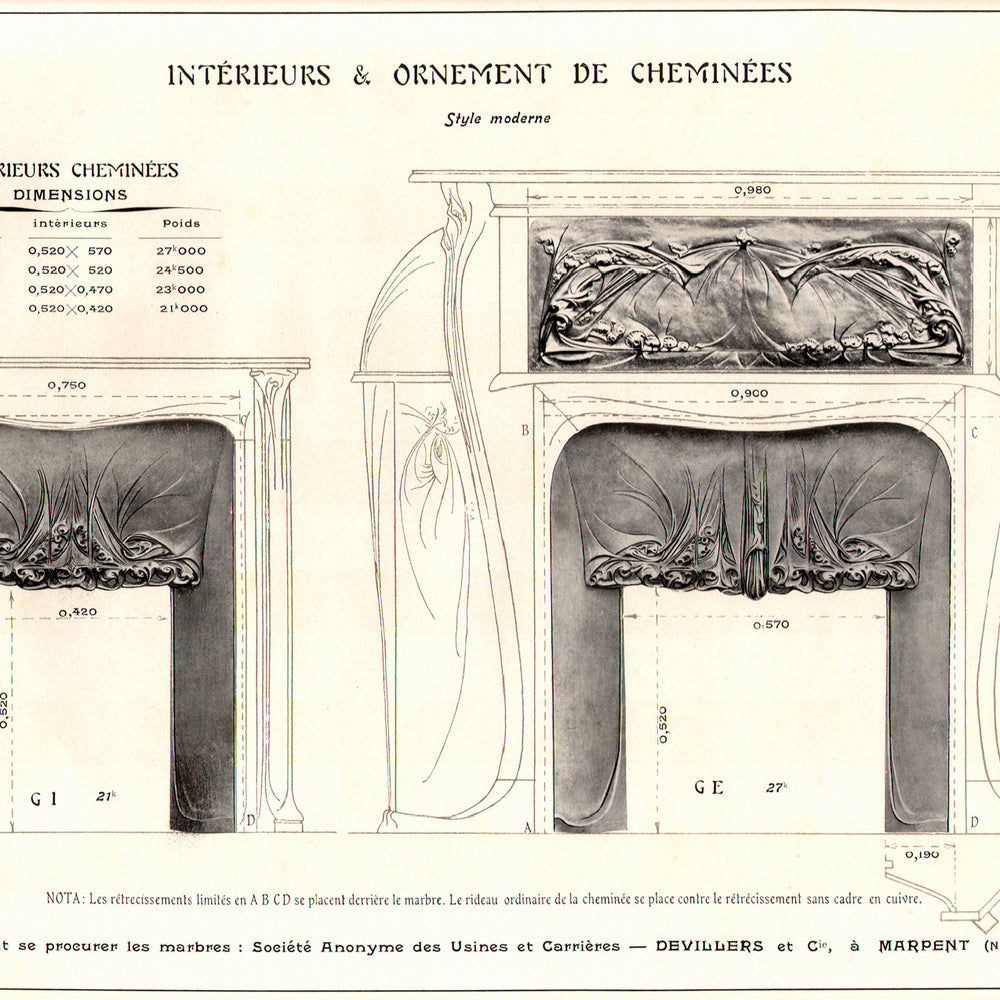 
                      
                        Macklowe Gallery Hector Guimard Patinated Cast Iron and Copper Fireplace Surround
                      
                    