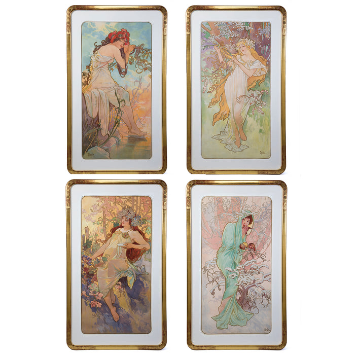 Macklowe Gallery Alphonse Mucha "Les Saisons (The Seasons)"Set of Four Lithographs  