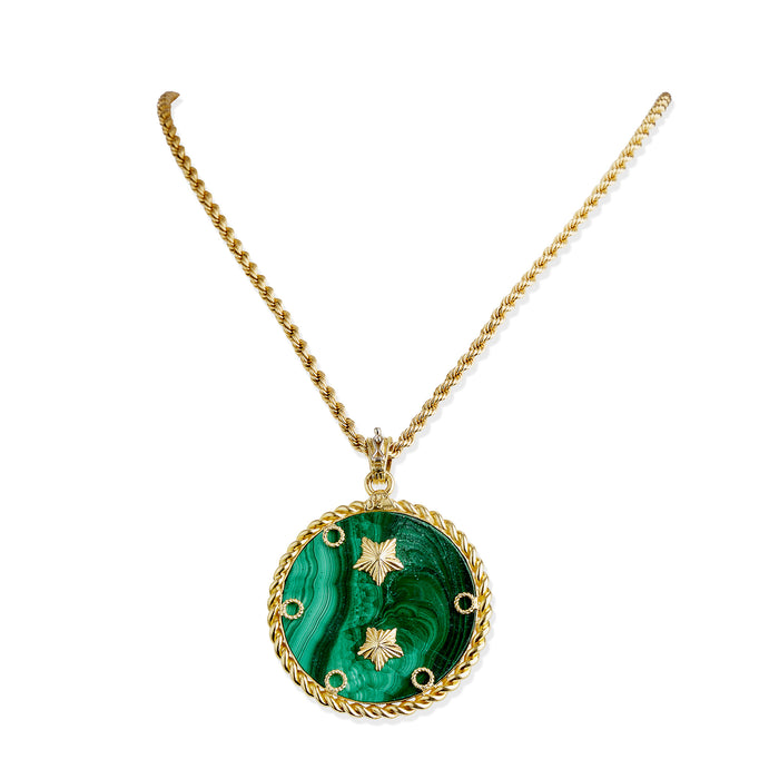 Macklowe Gallery Van Cleef & Arpels Malachite and Diamond Virgo Pendant