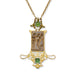 Macklowe Gallery René Lalique 18K Gold Peridot and Enamel Pendant Dancing Figures Pendant Necklace