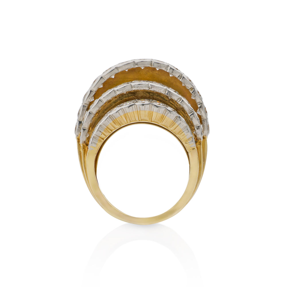 
                      
                        Macklowe Gallery Cartier Stepped Gold and Diamond Ring
                      
                    