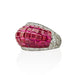 Macklowe Gallery French Invisibly-set Ruby and Diamond Bombé Ring