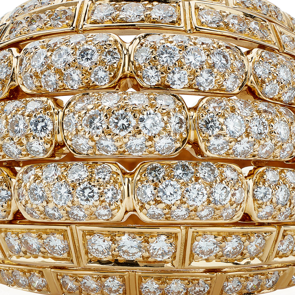 
                      
                        Macklowe Gallery Cartier Paris 18K Gold and Diamond "Maillon Panthère" Bombé Ring
                      
                    