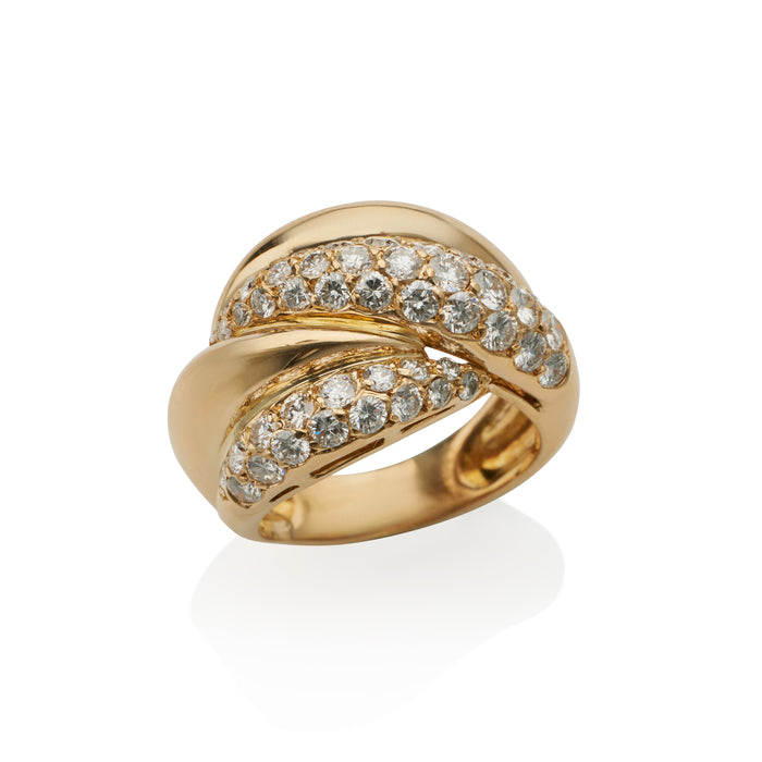 Macklowe Gallery Van Cleef & Arpels Paris 18K Gold and Diamond Bombé Ring