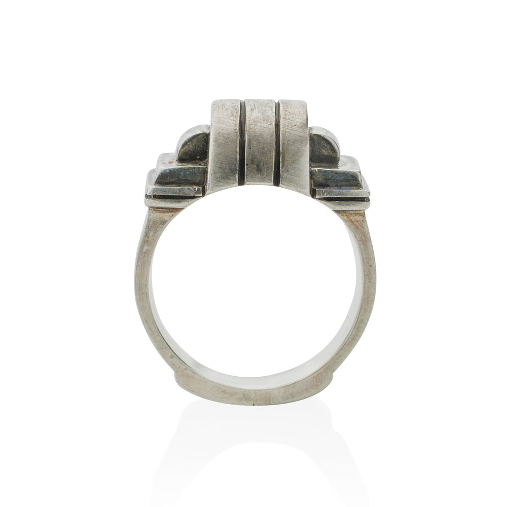 Macklowe Gallery Jean Després Modernist Silver Ring