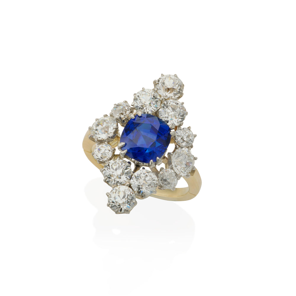 
                      
                        Macklowe Gallery AGL "Classic Ceylon" No-Heat Sapphire and Diamond Ring
                      
                    