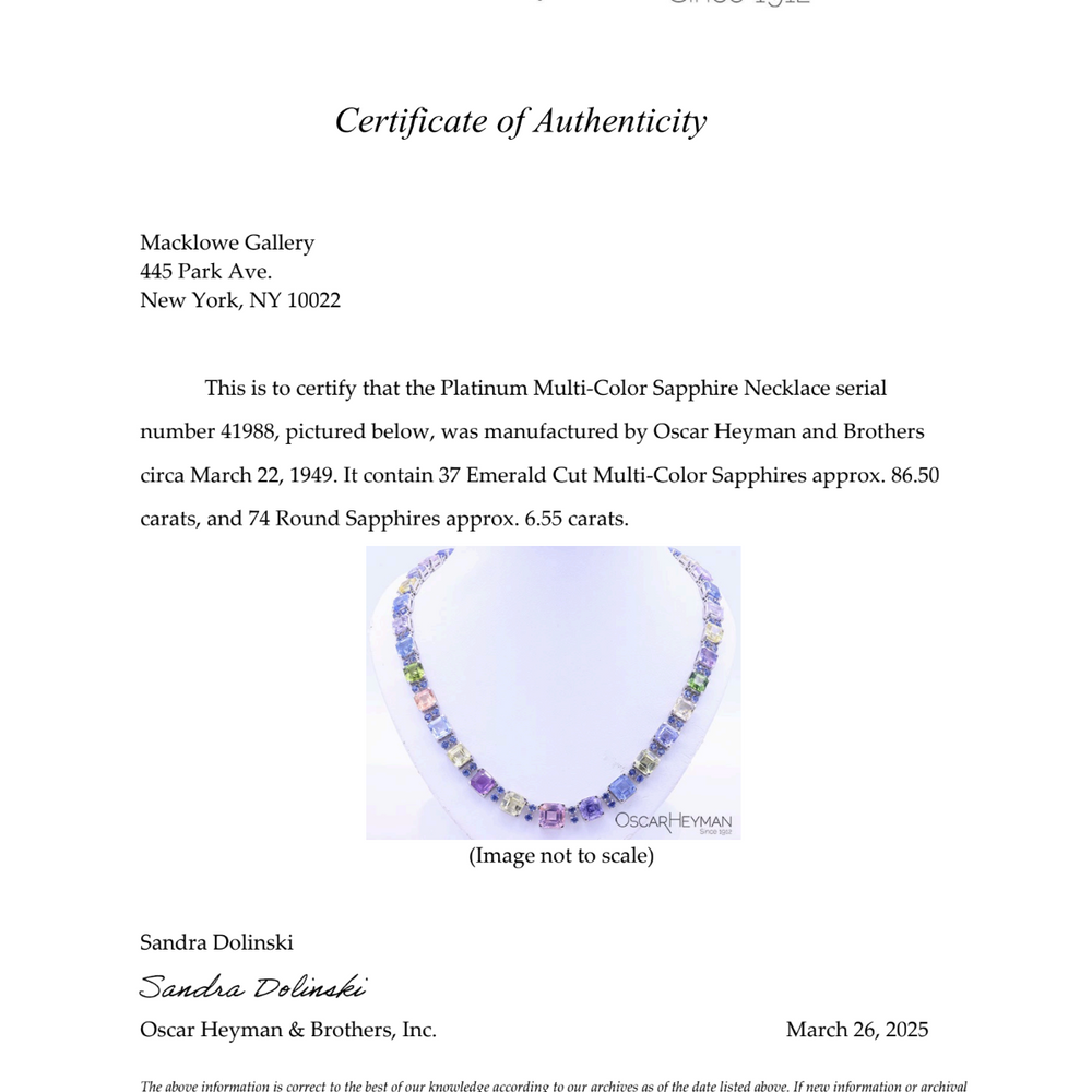 
                      
                        Macklowe Gallery Oscar Heyman Multi-color Sapphire Necklace
                      
                    
