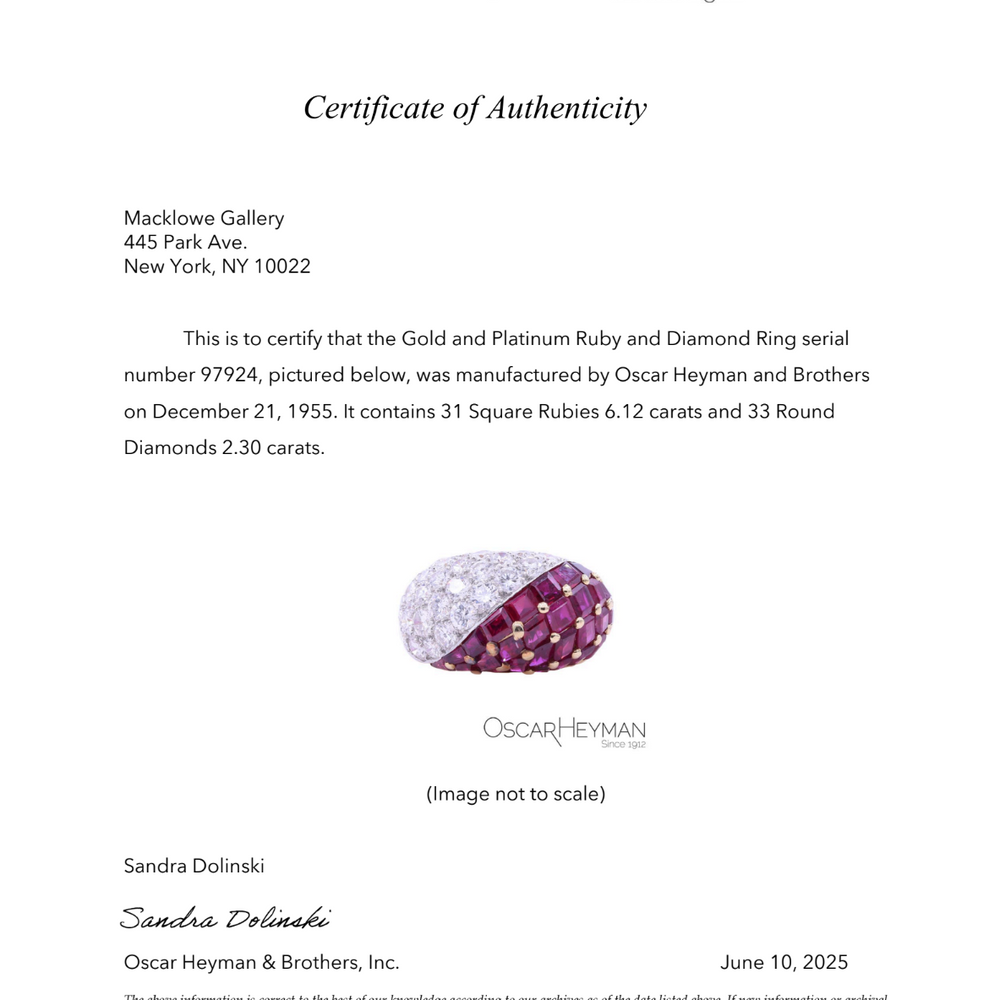 
                      
                        Macklowe Gallery Oscar Heyman Mid-Century Ruby and Diamond Suite
                      
                    