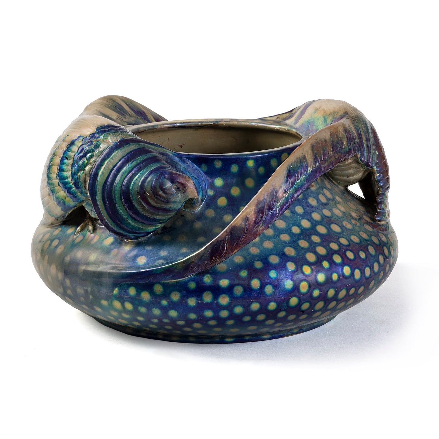 Macklowe Gallery Vilmos Zsolnay Jardinière with Pheasants