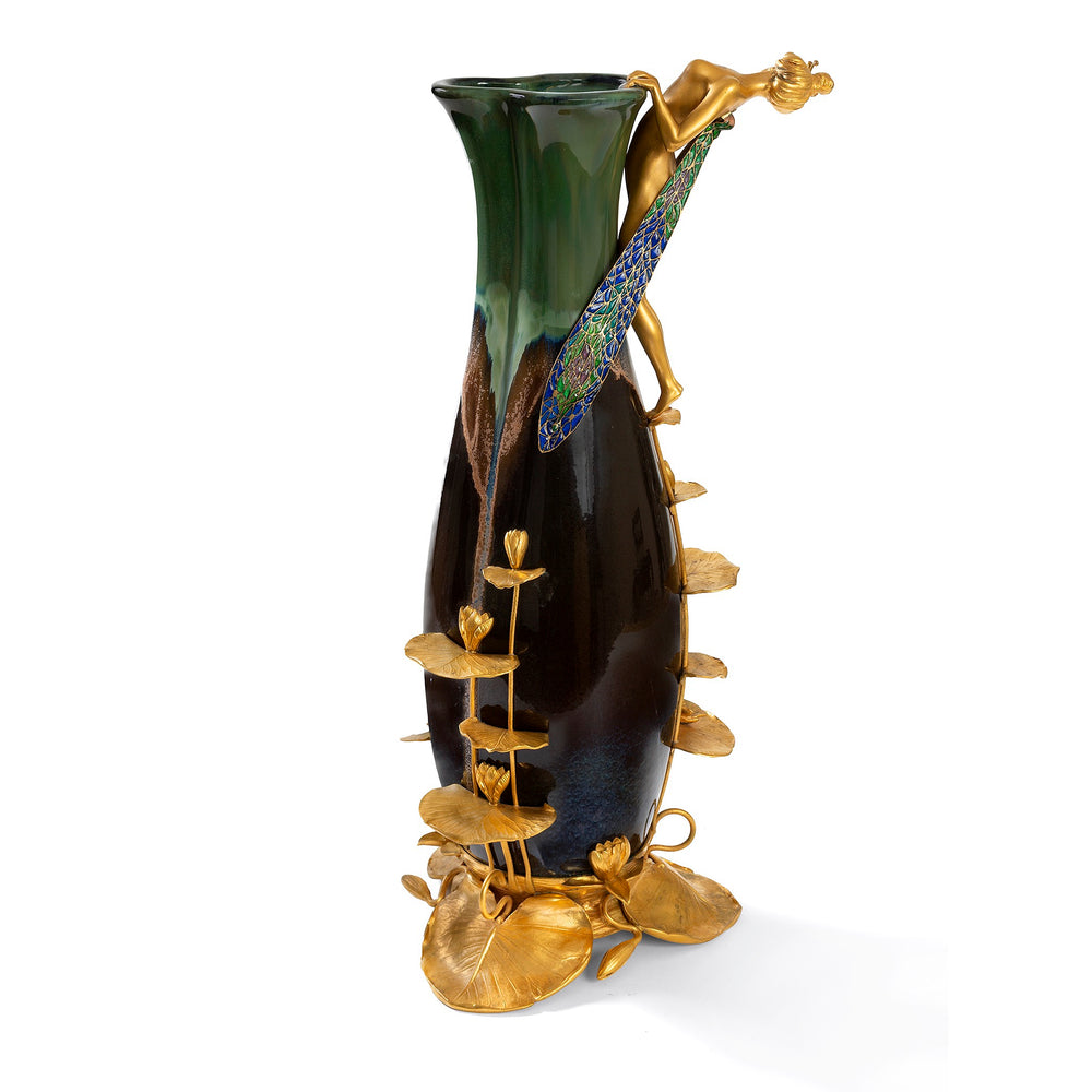 
                      
                        Macklowe Gallery Louis Chalon "Libellule" Enamel, Gilt Bronze, and Ceramic Vase
                      
                    