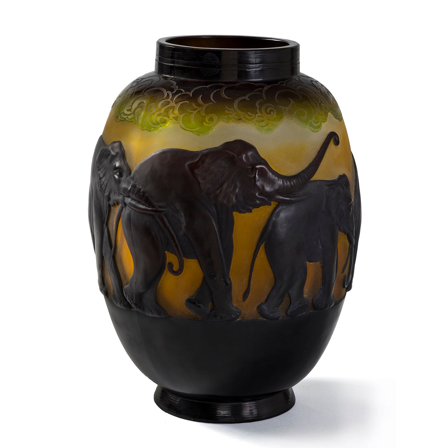 Macklowe Gallery Émile Gallé "Elephant" Cameo Glass Vase
