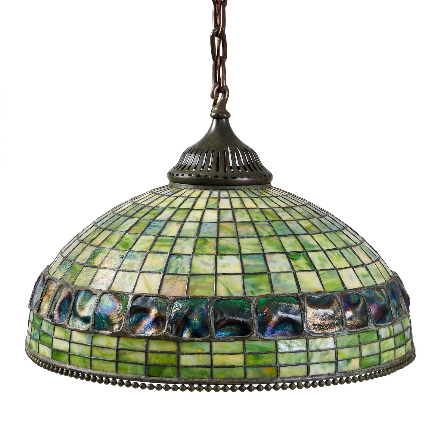 Macklowe Gallery Tiffany Studios New York "Belted Turtleback" Chandelier