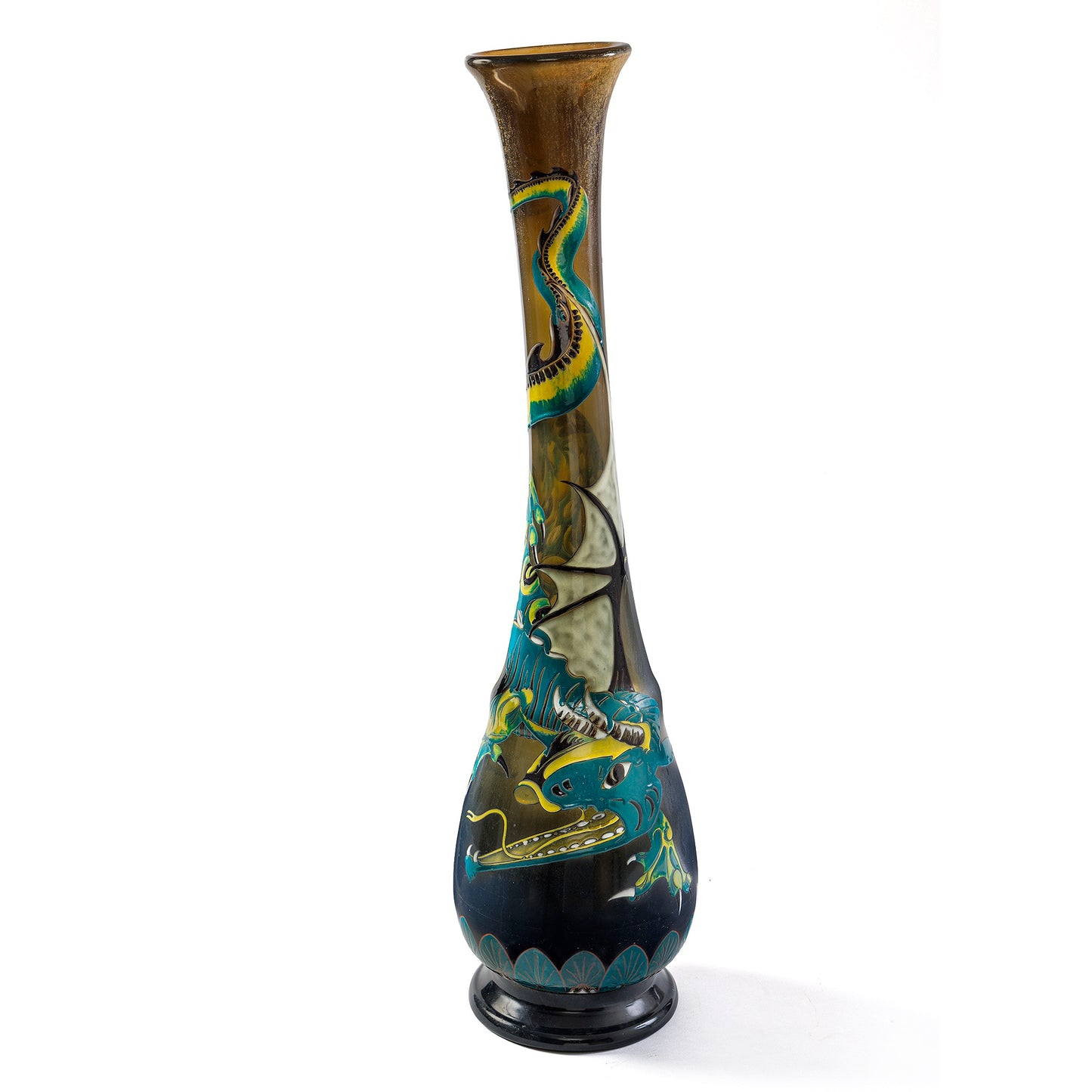 Macklowe Gallery Émile Gallé Enameled Glass "Dragon" Vase