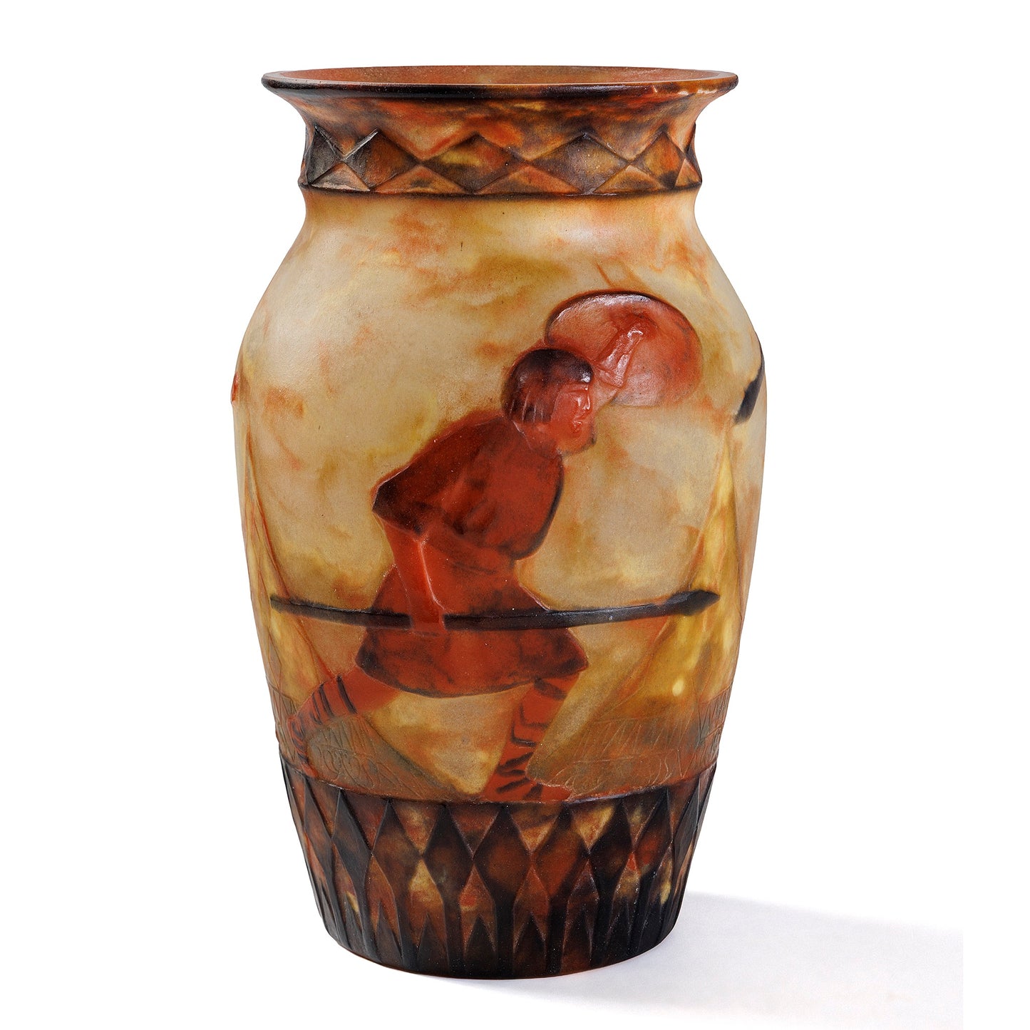 Macklowe Gallery Gabriel Argy-Rousseau "Guerrieres Antiques" Pâte-de-Verre Vase