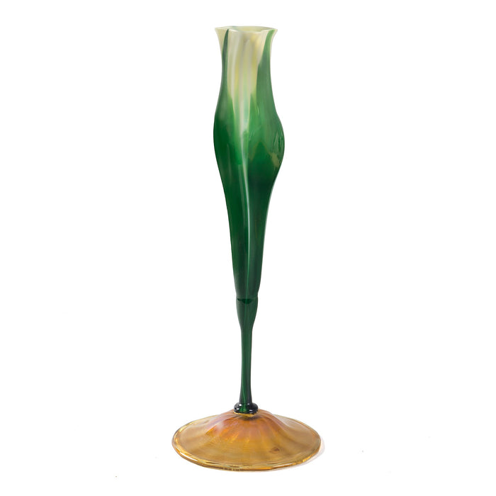 Macklowe Gallery Tiffany Studios New York "Calyx" Flower Form Favrile Glass Vase