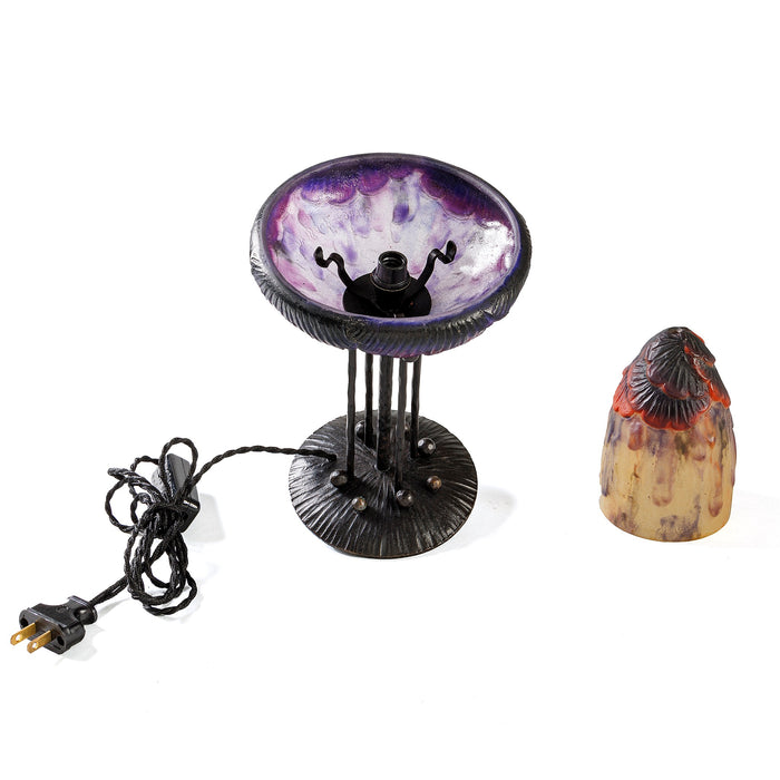 Macklowe Gallery Gabriel Argy-Rousseau Pâte de Verre "Fleurs Tropicales" Table Lamp