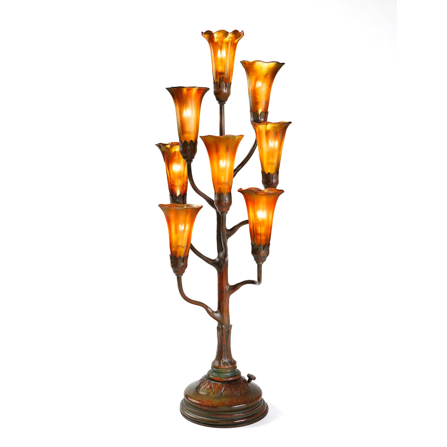 Macklowe Gallery Tiffany Studios New York "Eight-Light" Lily Tree Table Lamp