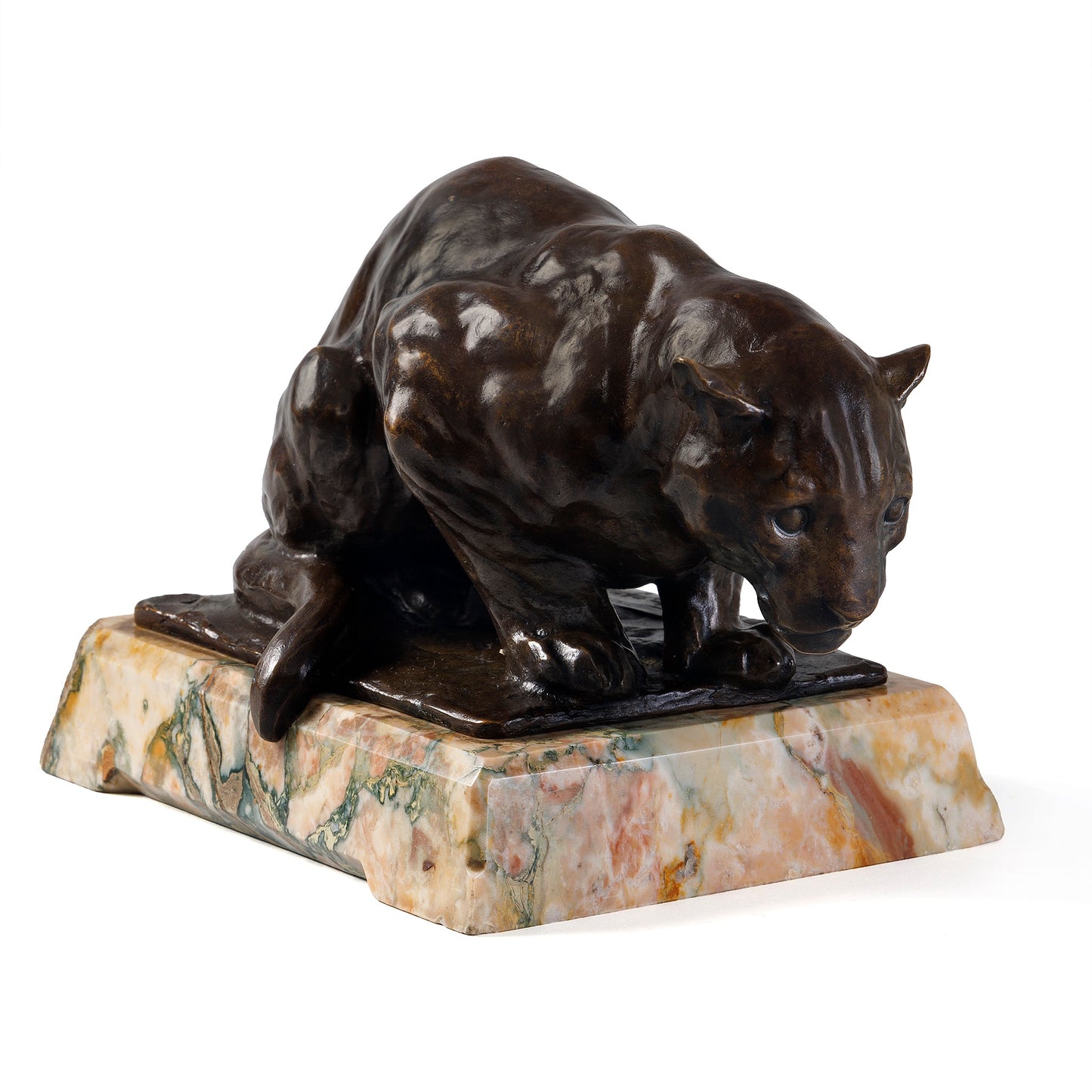 Macklowe Gallery Rembrandt Bugatti "Jaguar Accroupi" Bronze Sculpture