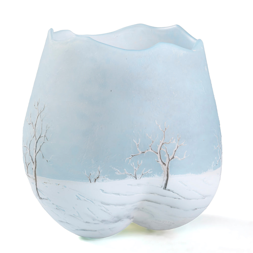 Macklowe Gallery Daum Nancy "Blackbird" Trefoil Glass Vase