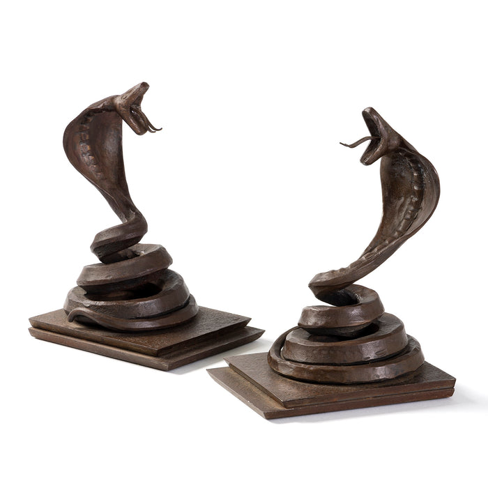 Macklowe Gallery Edgard Brandt Pair of "Cobra" Bookends