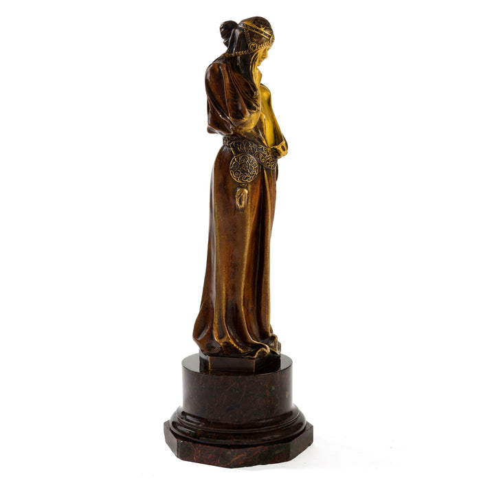 Macklowe Gallery Marius Mars-Vallet "Sarah Bernhardt as Princess Lointaine" Bronze Sculpture