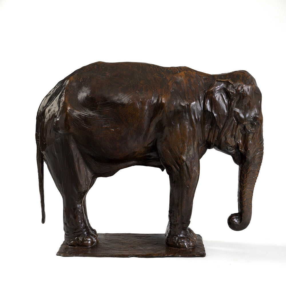 Macklowe Gallery Rembrandt Bugatti "Indian Elephant in Repose (Éléphant de l'Inde au repos)" Bronze Sculpture