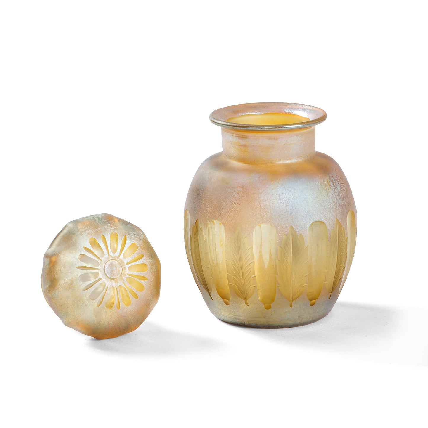 Macklowe Gallery Tiffany Studios New York Covered Favrile Glass Bottle