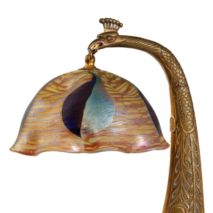 Macklowe Gallery Loetz "Peacock" Table Lamp