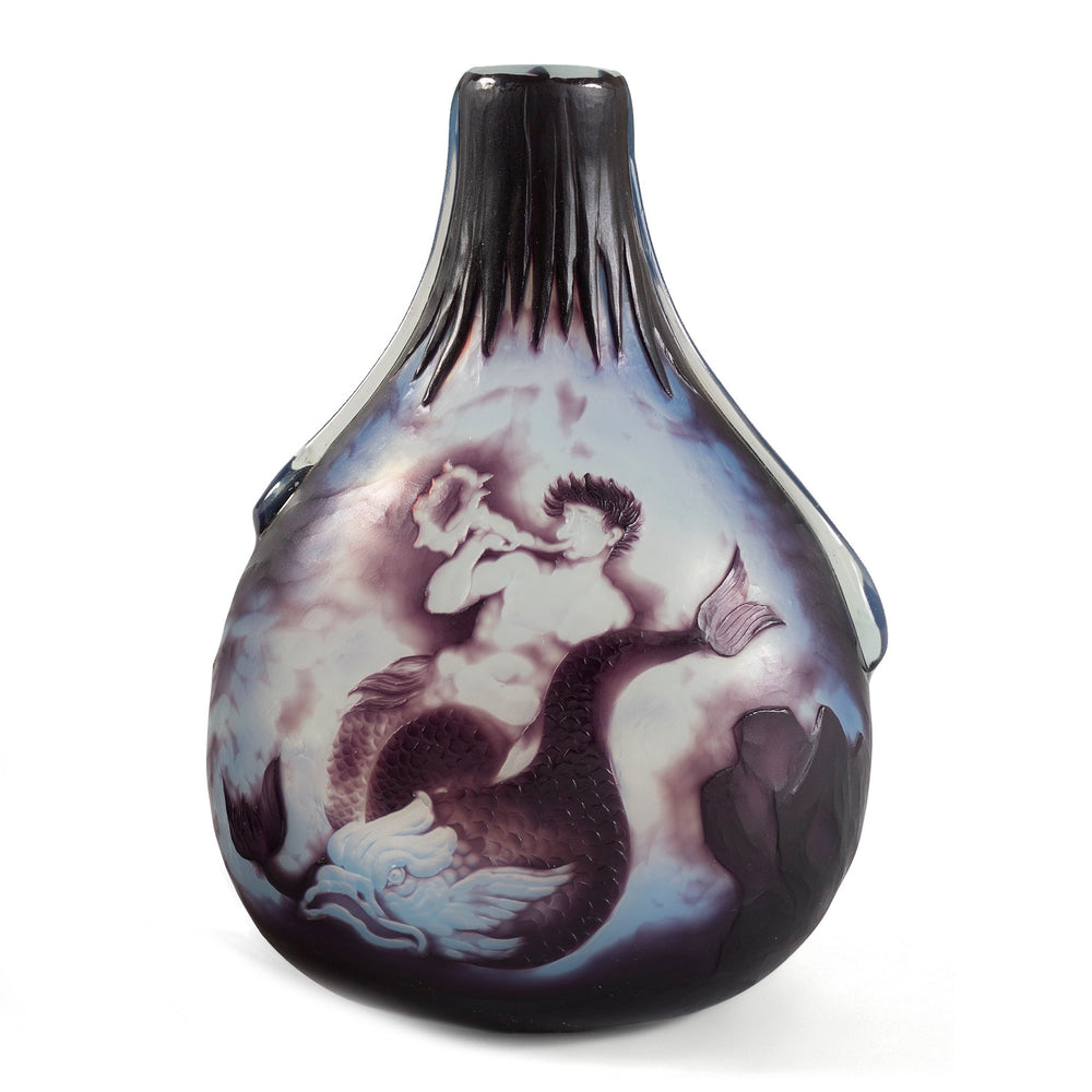 
                      
                        Macklowe Gallery Louis Damon pair of "Vase of Triton" & "Vase of Saint George Slaying the Dragon," Cameo Glass Vases
                      
                    