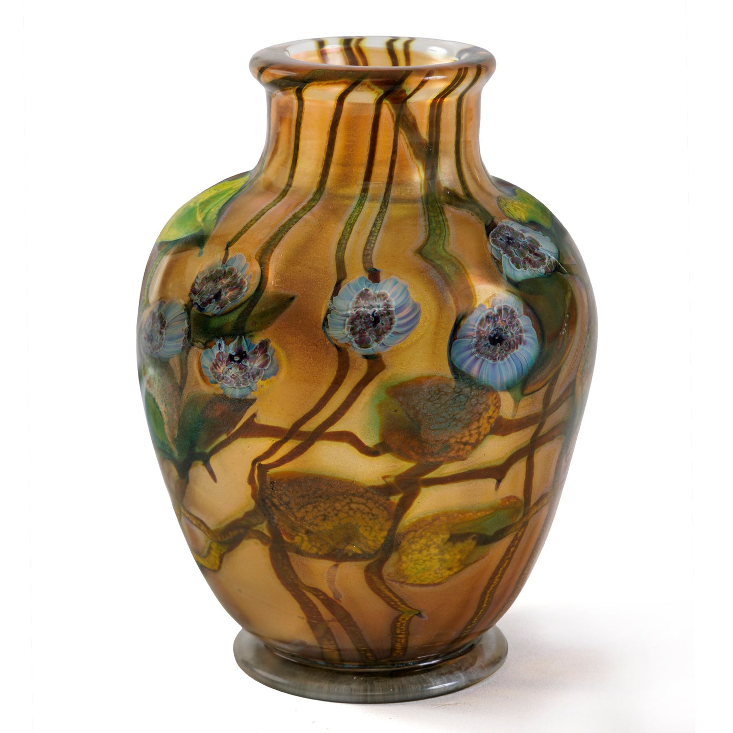 Macklowe Gallery Tiffany Studios New York "Millefiori" Paperweight Favrile Glass Vase 
