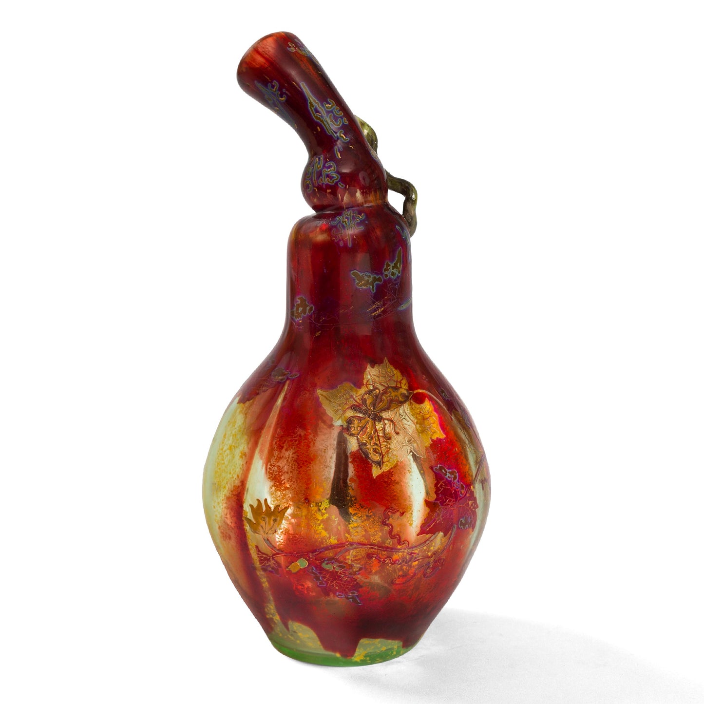 Macklowe Gallery Portieux Vallerysthal Gourd-Shaped Enameled Glass Vase