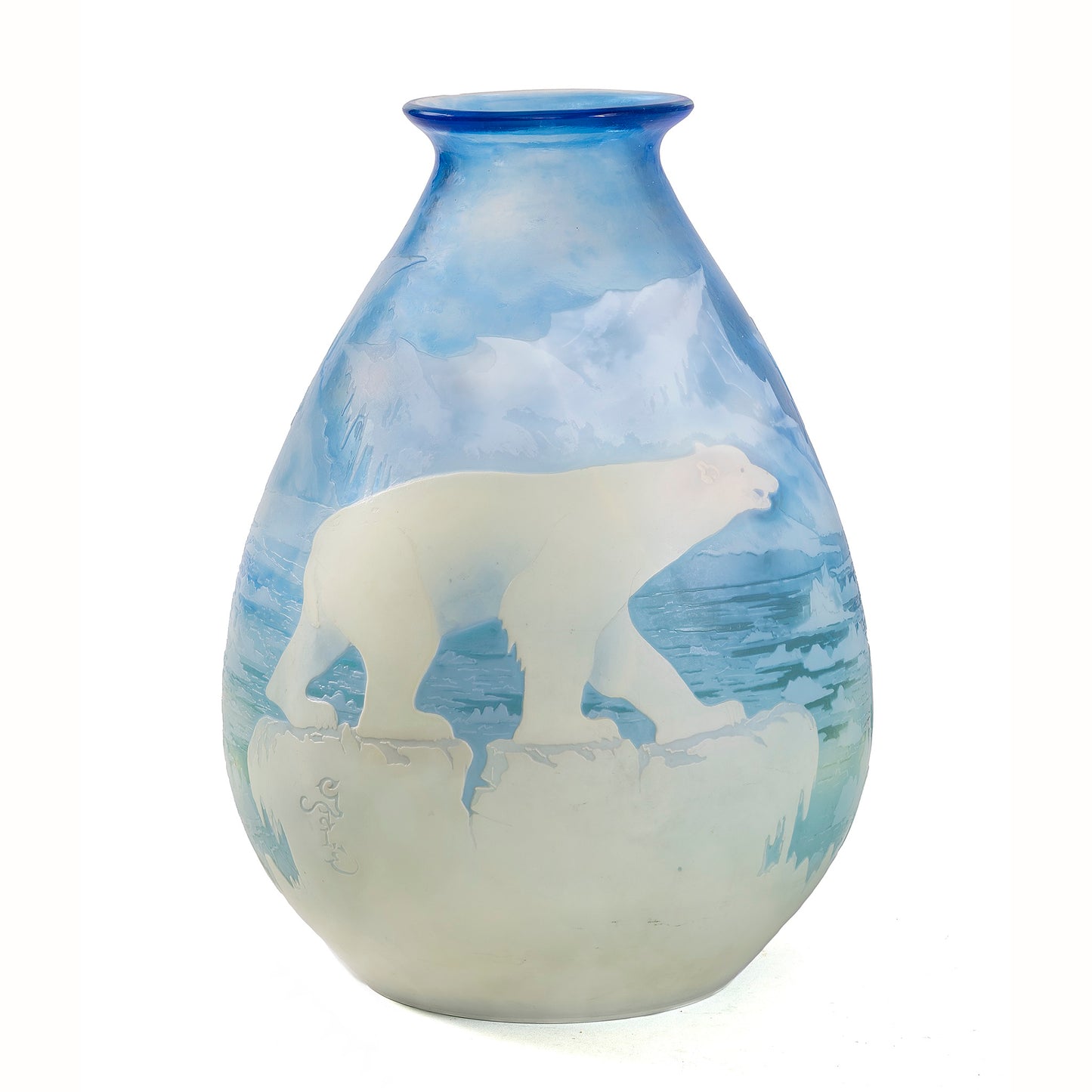 Macklowe Gallery Émile Gallé “Ours Polaires” Cameo Glass Vase