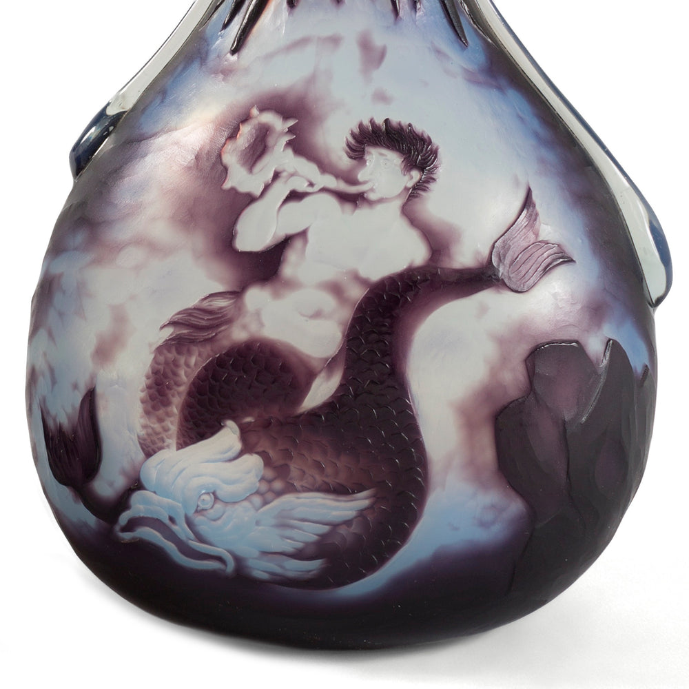 
                      
                        Macklowe Gallery Louis Damon pair of "Vase of Triton" & "Vase of Saint George Slaying the Dragon," Cameo Glass Vases
                      
                    
