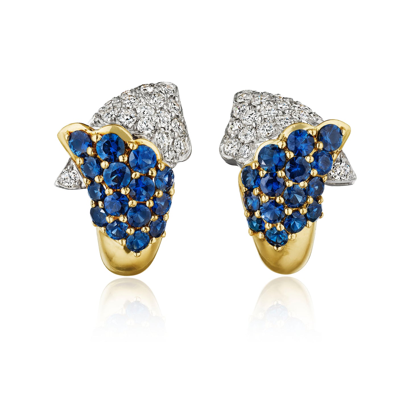 Macklowe Gallery Sapphire and Diamond Clip Earrings