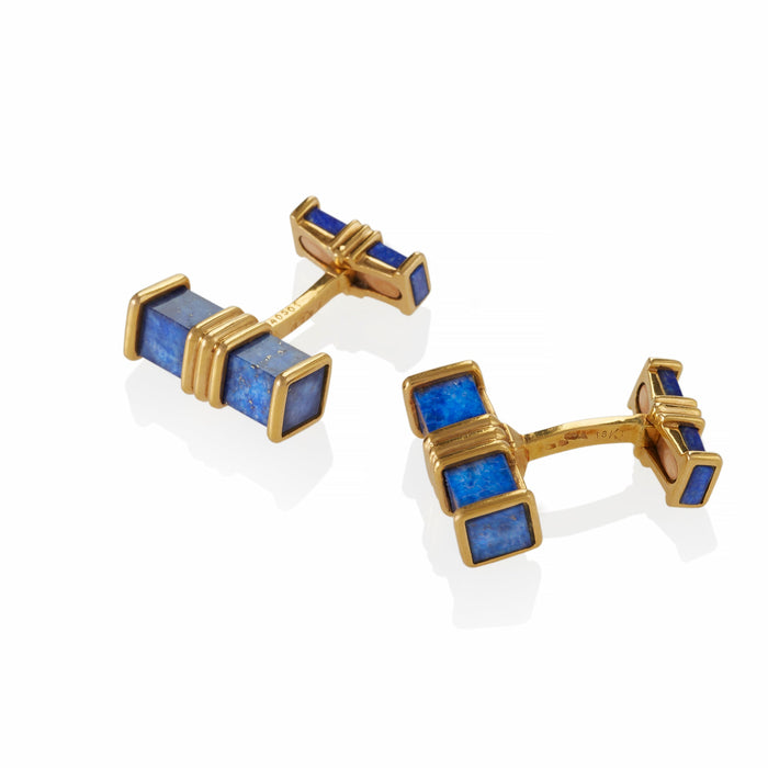 Macklowe Gallery Fred Paris Lapis Lazuli Baton Cuff Links