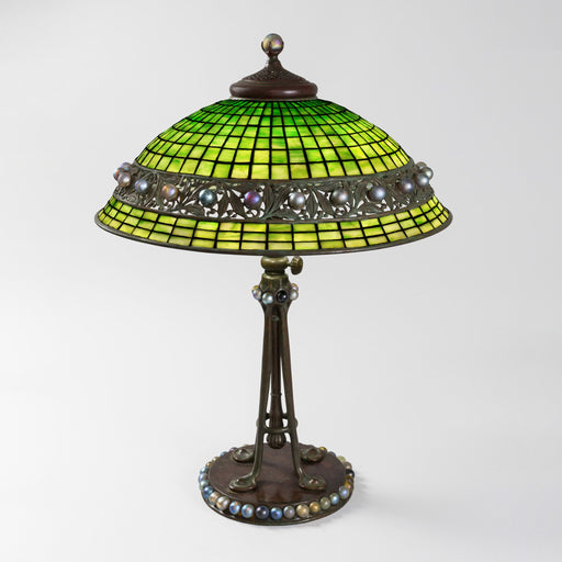 Macklowe Gallery Tiffany Studios New York "Jeweled Geometric" Table Lamp