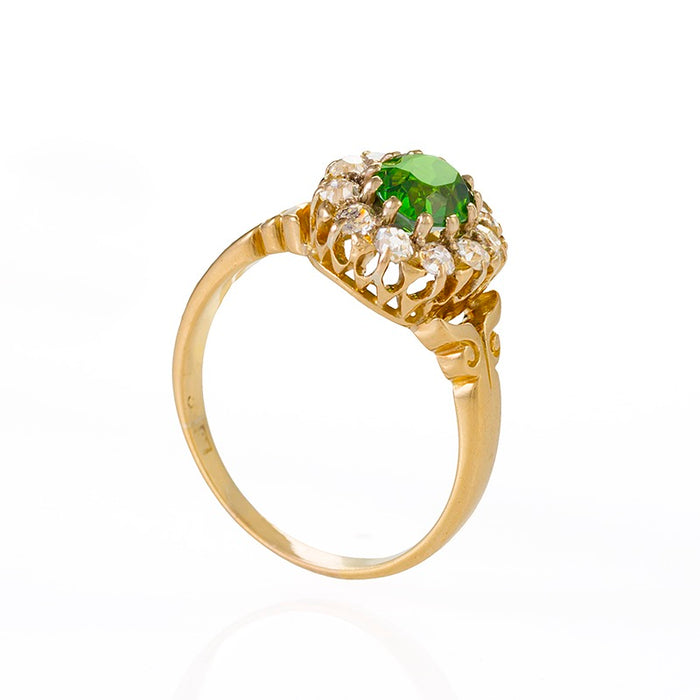 Macklowe Gallery Demantoid Garnet and Diamond Ring