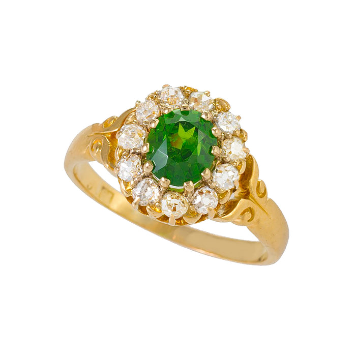 Macklowe Gallery Demantoid Garnet and Diamond Ring