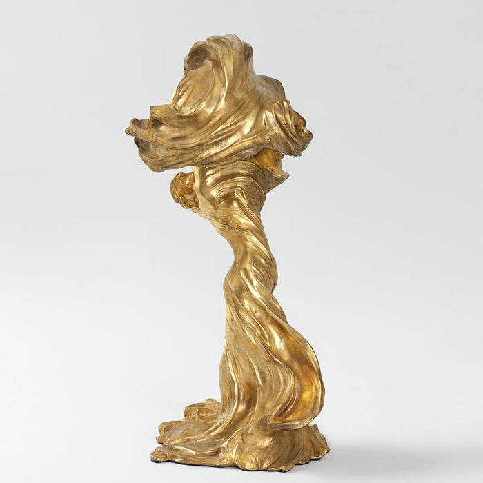 Macklowe Gallery François-Raoul Larche Lighted Gilt Bronze Sculpture of Loïe Fuller