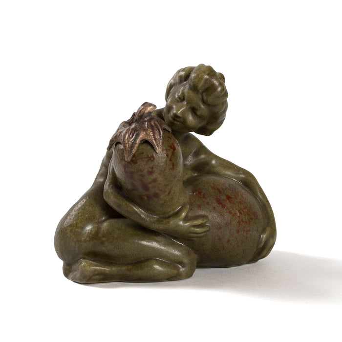 François-Rupert Carabin "Femme à la Coloquinte" Ceramic Inkwell