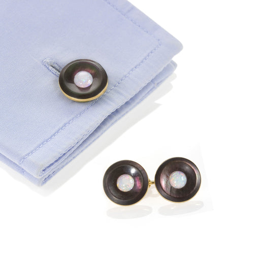 Macklowe Gallery Mother of Pearl and Opal Cuff Links